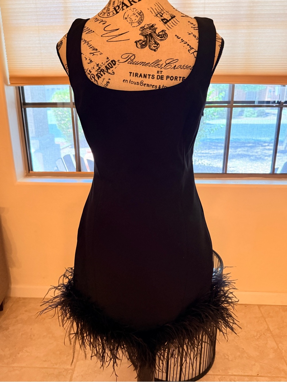 MICHAEL Michael Kors Black Feather-Hem Bodycon Dress